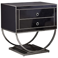 Contemporary Side Table with Double Drawers