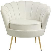 Contemporary Gardenia Chair Cream Velvet