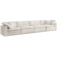 Cozy Cream Velvet Comfort Modular Sofa