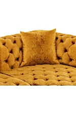 Meridian Furniture Coco 3-Piece Gold Velvet Sectional Sofa with Tufting
