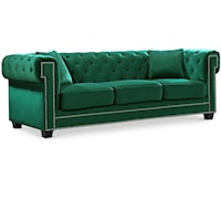 Contemporary Bowery Sofa Green Velvet