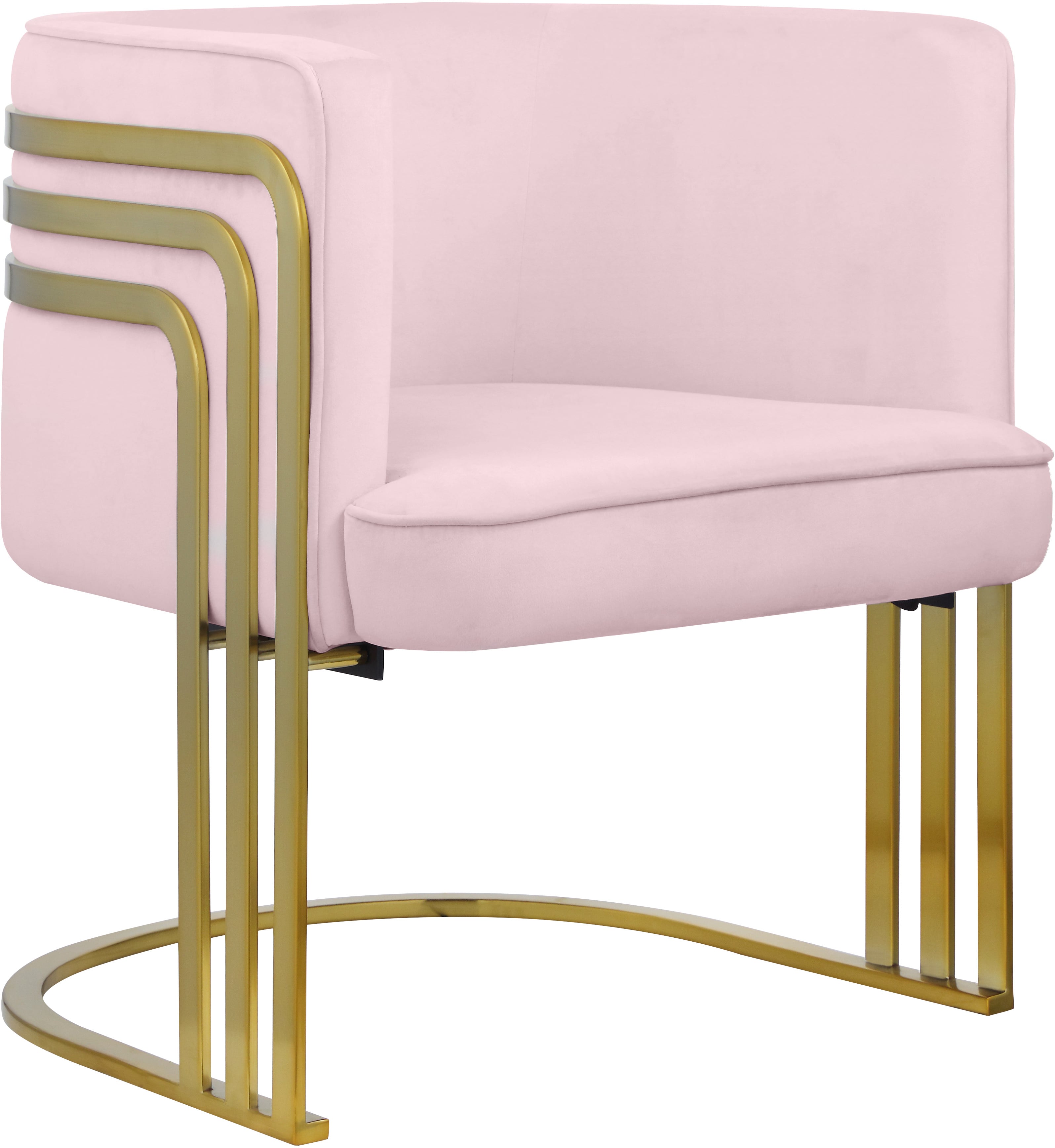 Meridian Furniture Rays 533Pink Rays Pink Velvet Accent Chair Corner