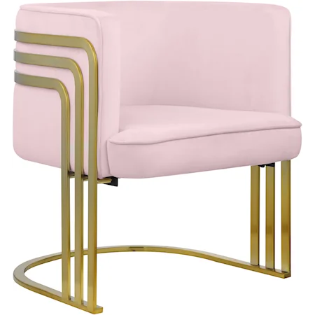 Rays Pink Velvet Accent Chair