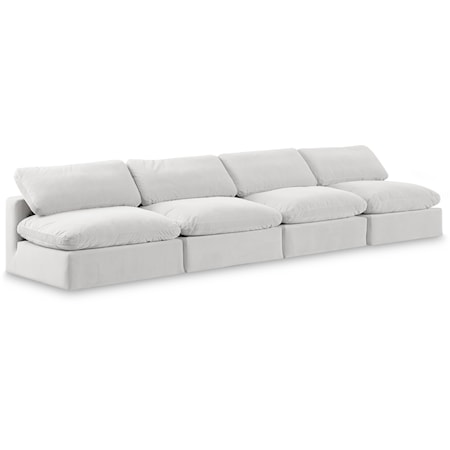 Comfy Cream Velvet Modular Sofa