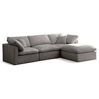 Plush Grey Velvet Standard Comfort Modular Sectional