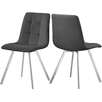 Contemporary Velvet Upholstered Dining Chair with Silver Base
