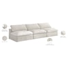 Meridian Furniture Cozy Comfort Modular Armless Sofa