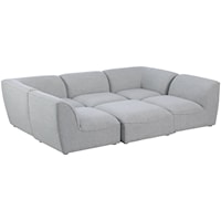 Miramar Grey Durable Linen Textured Modular Sectional