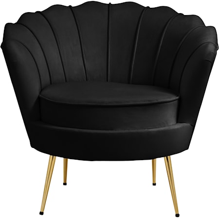 Contemporary Gardenia Chair Black Velvet