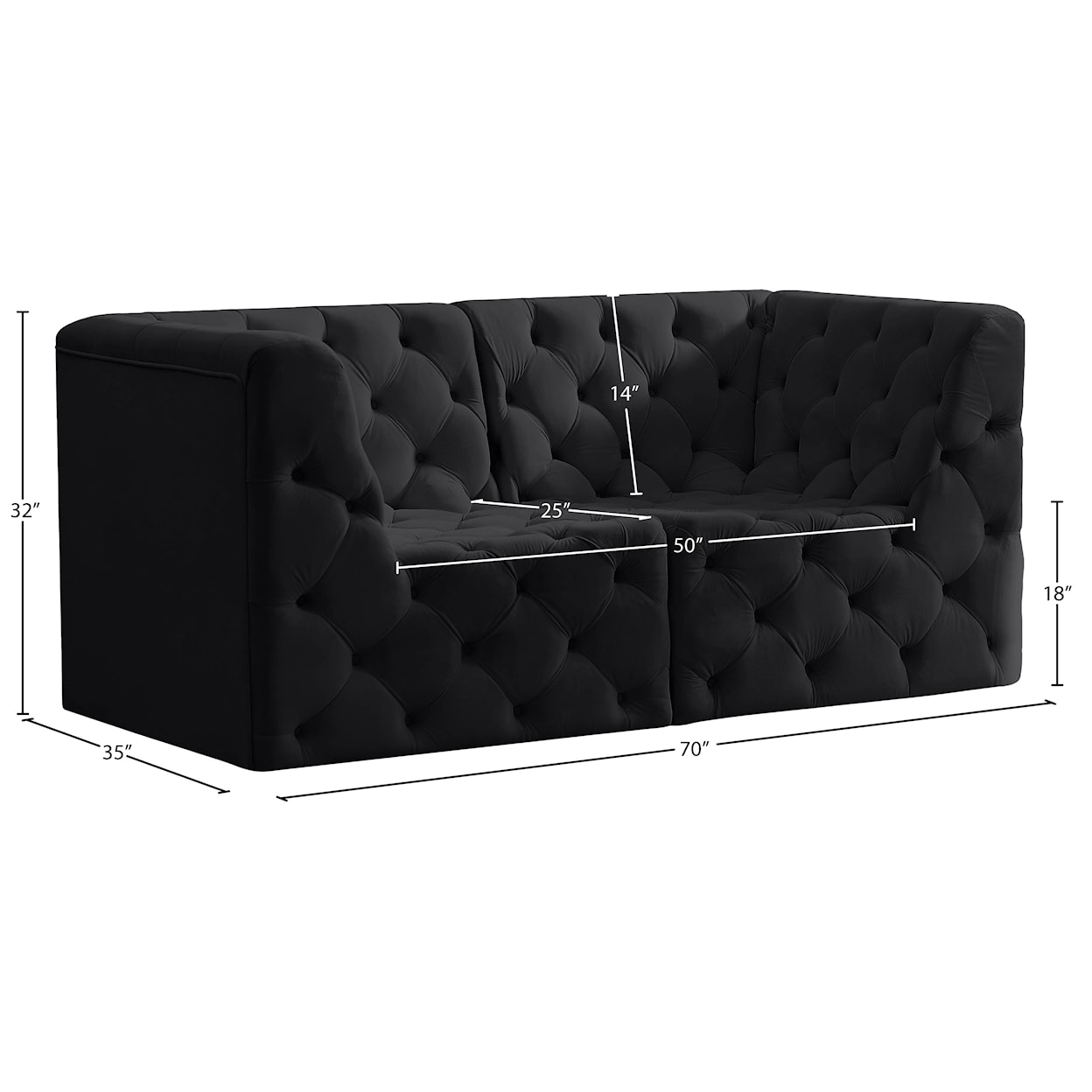 Meridian Furniture Tuft Modular Sofa