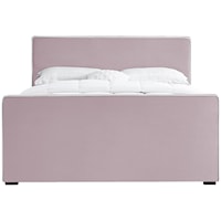Contemporary Dillard King Bed Pink Velvet