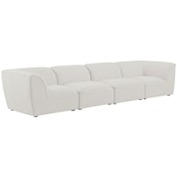 Miramar Cream Durable Linen Textured Modular Sofa