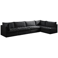 Jacob Black Velvet Modular Sectional