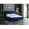 Meridian Furniture Delano Upholstered Navy Velvet Queen Bed