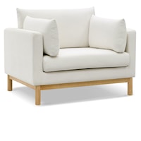 Langham Cream Linen Textured Fabric Chair