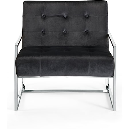 Contemporary Alexis Accent Chair Black Velvet
