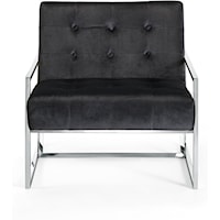 Contemporary Alexis Accent Chair Black Velvet