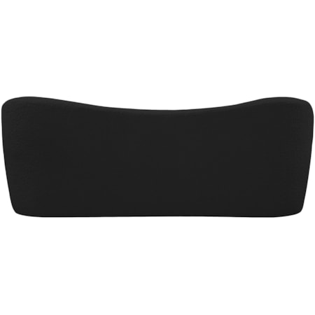 Upholstered Black Boucle Fabric Bench