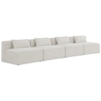 Contemporary Cream 4-Piece Armless Sofa