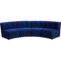 Limitless Navy Velvet 4Pc. Modular Sectional