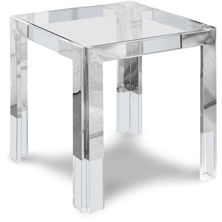 Contemporary Casper End Table Chrome Stainless Steel