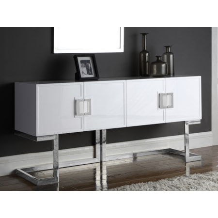 Sideboard with Chrome Stainless Steel Base