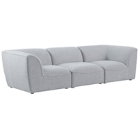 Miramar Grey Durable Linen Textured Modular Sofa