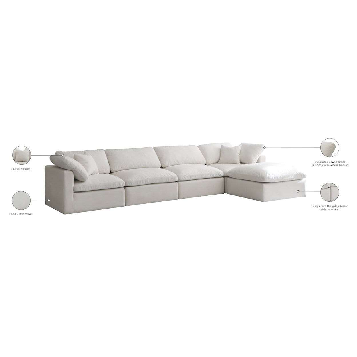 Meridian Furniture Plush Standard Comfort Modular Sectional