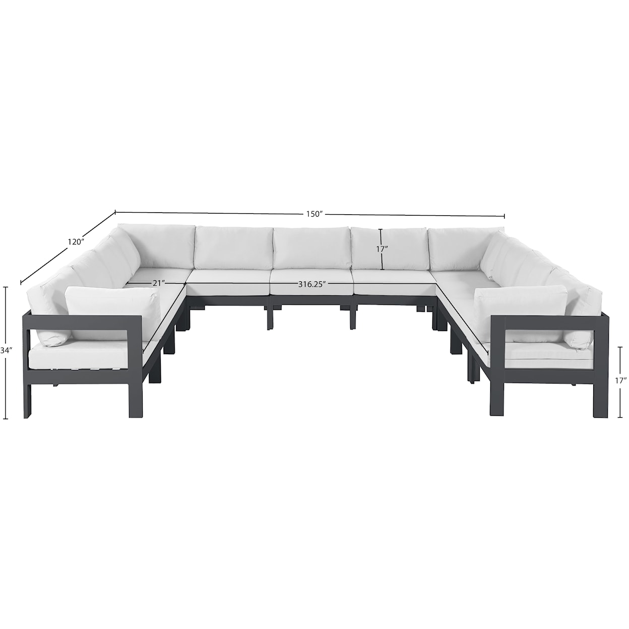 Meridian Furniture Nizuc Modular Sectional