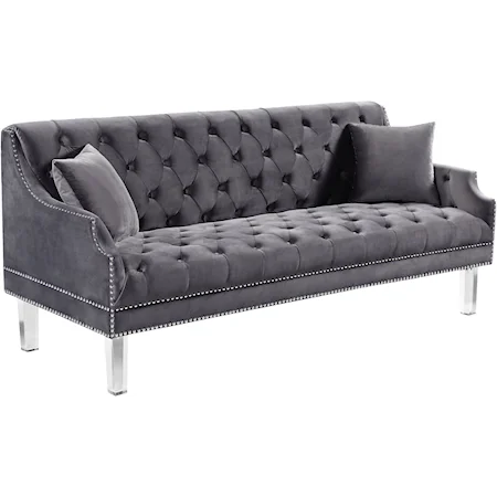 Roxy Grey Velvet Sofa