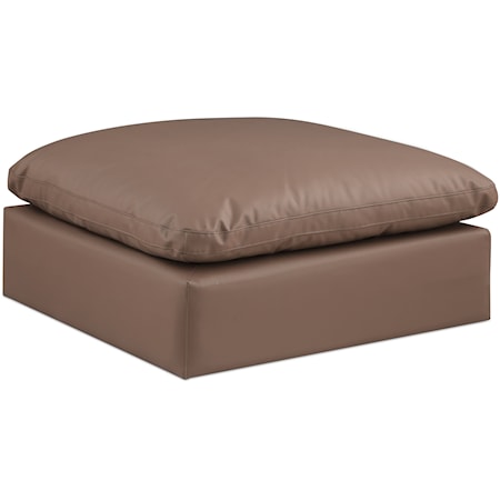 Comfy Brown Faux Leather Modular Ottoman