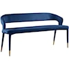 Meridian Furniture Destiny Upholstered Navy Velvet Bench