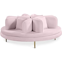Circlet Pink Velvet Round Sofa Settee