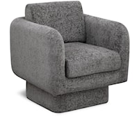 Contemporary Upholstered Chenille Swivel Accent Chair - Grey