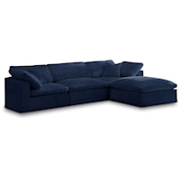 Cozy Navy Velvet Comfort Modular Sectional