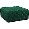 Meridian Furniture Ariel Green Velvet Accent Ottoman with Tufting