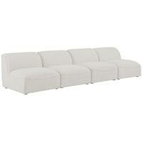 Miramar Cream Durable Linen Textured Modular Sofa