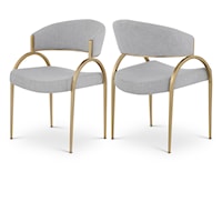 Privet Grey Linen Textured Fabric Dining Chair