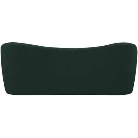 Upholstered Green Boucle Fabric Bench