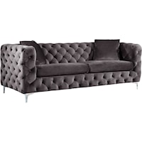 Scarlett Grey Velvet Sofa