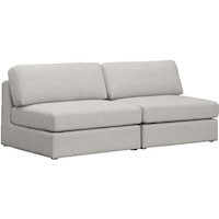 Beckham Beige Durable Linen Textured Fabric Modular Sofa