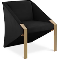 Rivet Black Velvet Accent Chair