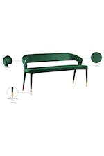 Meridian Furniture Destiny Contemporary Upholstered Green Velvet Bench
