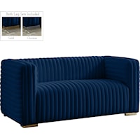 Ravish Navy Velvet Loveseat