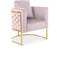 Contemporary Casa Chair Pink Velvet