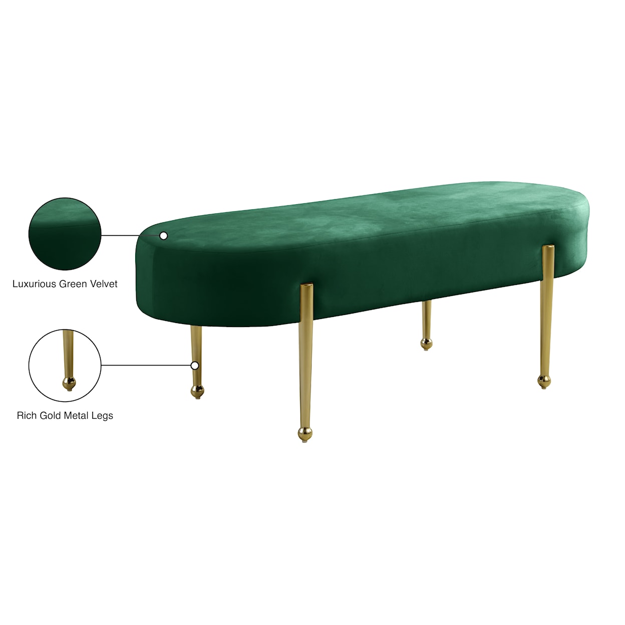 Meridian Furniture Gia Bench