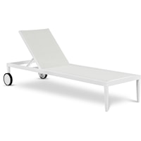 Nizuc White Mesh Water Resistant Fabric Outdoor Patio Aluminum Mesh Chaise Lounge Chair