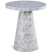 Omni White Faux Marble End Table