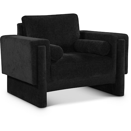 Madeline Black Chenille Fabric Chair