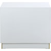 Meridian Furniture Cosmopolitan White Lacquer Side Table with Gold Base